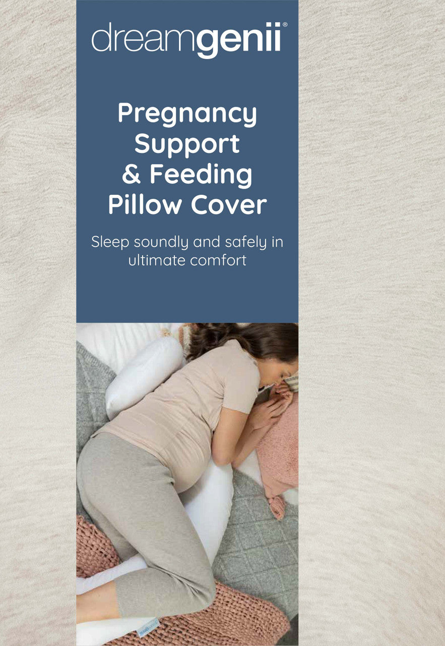 Dreamgenii Pregnancy Pillow Cover Beige Marl Jersey Cotton